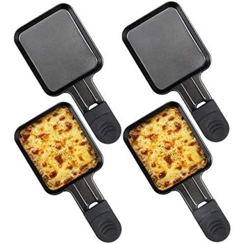 Сковороди для раклету HengBO для аксесуарів для гриля для раклету, сковороди для раклету з антипригарним покриттям, 4 шт. и 4 квадратних сковороди для раклету