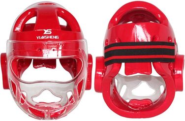 Захист обличчя для карате Baoblaze, регульований, для кікбоксингу Sanda, червоний, розмір L