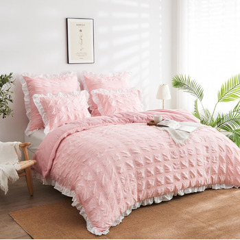 Постільна білизна LAWENDA Постільна білизна в клітинку рожева 200 x 240 см Романтичний комплект постільної білизни в клітинку Диха