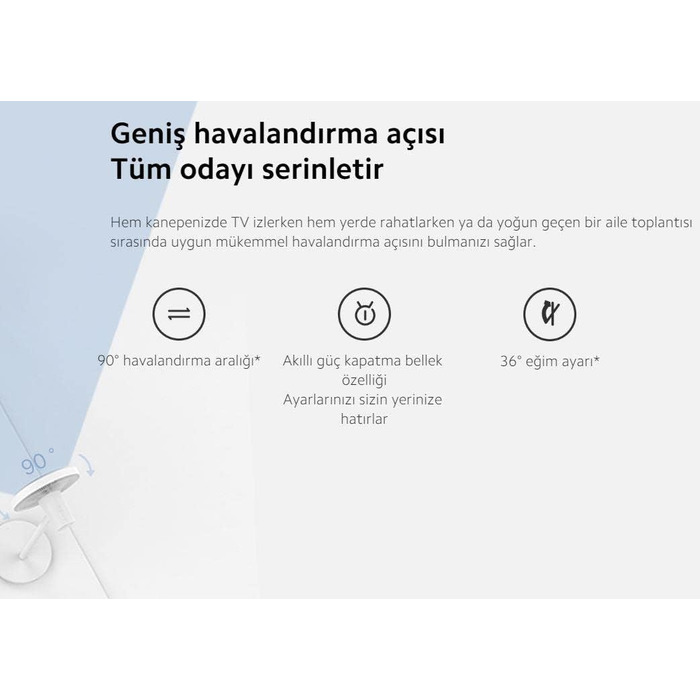 Настільний вентилятор Xiaomi Mi Smart Standing Fan 2 Lite з додатковим підключенням додатку для iOS/Android Mi Home (38 Вт, 38-58