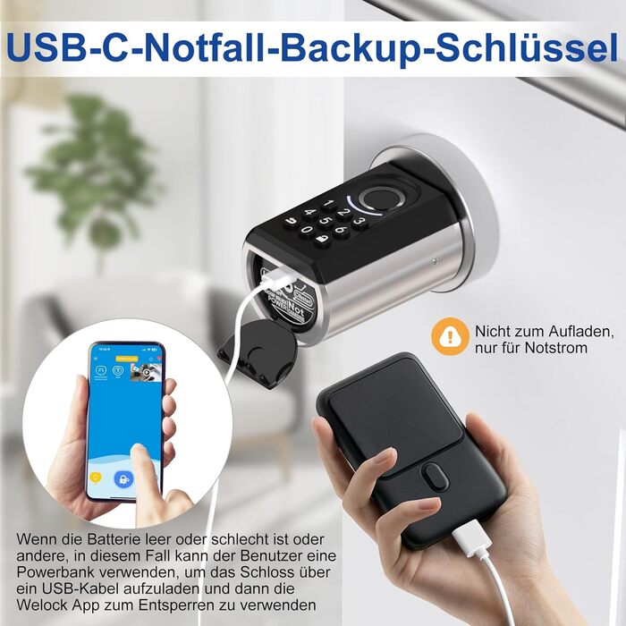 Дверний замок WELOCK з відбитком пальця ToucA51, код електронного замка, з RFID-картою, APP, WiFi, замок з відбитком пальця передніх дверей IP65, розумний замок, циліндр замка для дверей від 30-70 мм, розумний замок