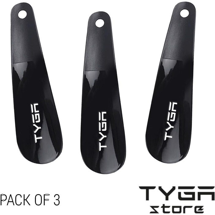 Чорний ріжок для взуття, універсальний - для всіх туфель, каблуків, черевиків і кросівок (лічильник - зручний для чоловіків, жінок