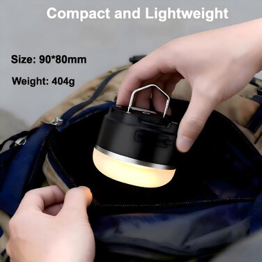 Ліхтар для кемпінгу, світлодіодний ліхтар для кемпінгу, заряджається через USB з ємністю 8000 мАг, 13 рівнів яскравості, 6 регульованих рівнів яскравості та вбудований сильний магніт, водонепроникний ліхтар для кемпінгу, аварійне RGB-підсвічування плюс