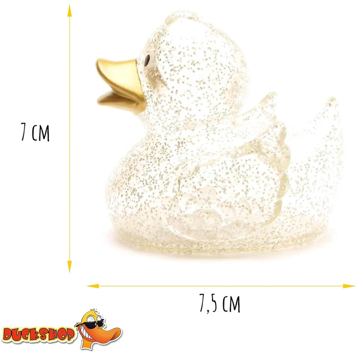 Гумова качечка Камілла - блискітки із золотим дзьобом