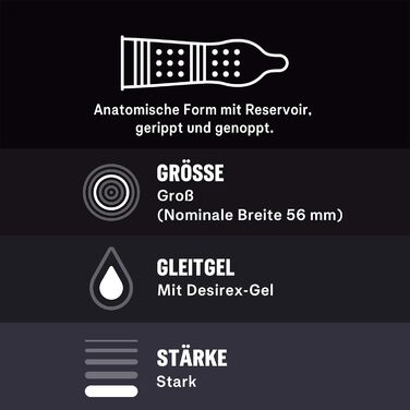 Презервативи Durex Intense Orgasmic, ребристі та з шипами презервативи зі стимулюючим гелем для більш інтенсивного жіночого задоволення, упаковка з 12 шт. (1 x 12 шт. )