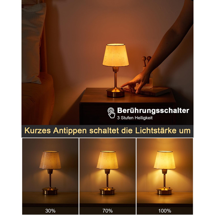 Маленькі бездротові настільні лампи для обідніх столів, вбудований акумулятор 5200 мАг, портативна сенсорна лампа з регульованою яскравістю для ресторану, вітальні, спальні, бару, їдальні, настільна лампа, нічник, шампанське, 2 шт., 2