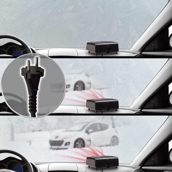 Автомобільний обігрівач AGT Електричний керамічний допоміжний обігрівач, 2 режими нагріву, 1850 Вт, 230 В (електричний автомобільний обігрів вікон, електричний обігрів лобового скла, настільна розетка)