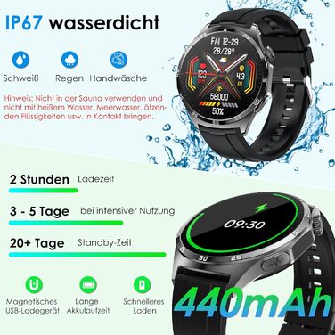 Новий смарт-годинник 2026 року для чоловіків з ЕКГ/кров&39яним тиском/сечовою кислотою/ІМТ, круглий 1,43-дюймовий AMOLED, фітнес-годинник з цілодобовим вимірюванням кров&39яного тиску, серцевого ритму, SpO2, монітором сну/апное, Bluetooth-дзвінками, екстр
