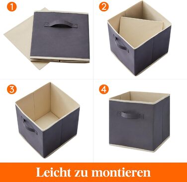 Коробка для зберігання речей Lifewit Fabric Storage Box, складні куби для зберігання об&39ємом 18 л, органайзери з нетканого матеріалу з ручкою для полиць-кубів, вставка для полиць, 10 шт. , 26,5 x 26,5 x 28 см, сірий