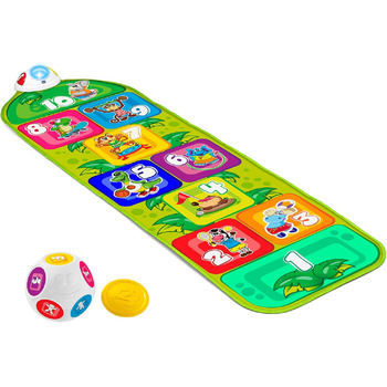 Електронний килимок для стрибків Chicco Jump & Fit, Інтерактивна гра зі світлом і звуком, Музичний килимок для дому, 2 режими гри,