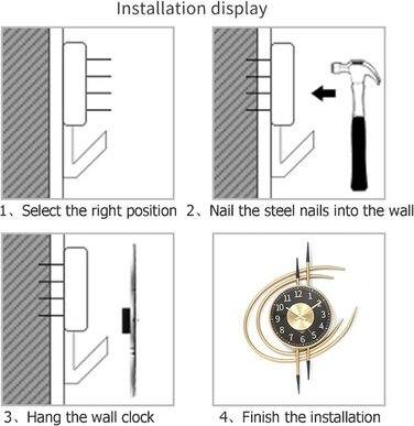 Настінний годинник LANMOU без шуму настінний годинник без цокання Великий сучасний 54 см золотий і чорний металевий настінний годи