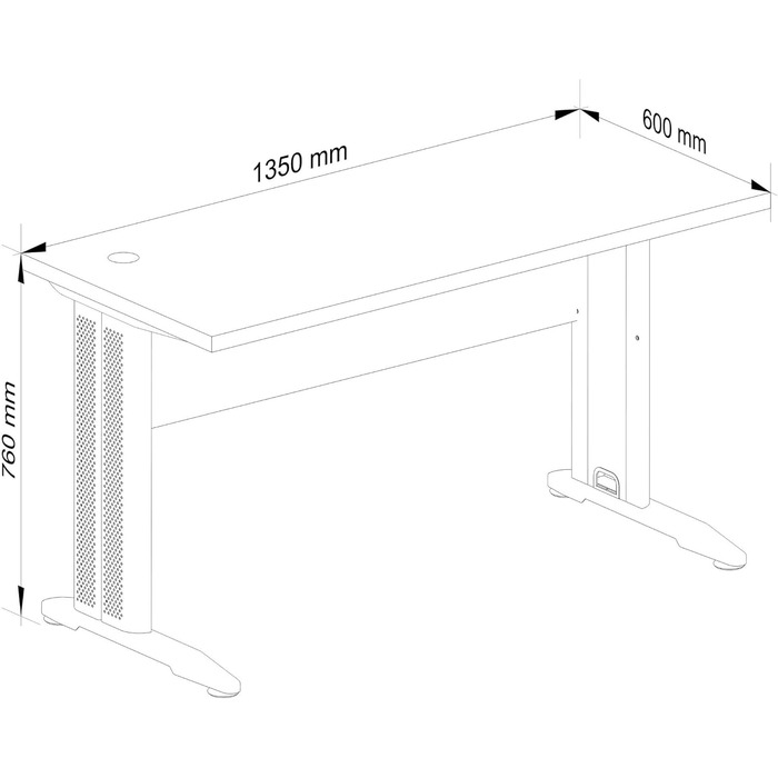 Письмовий стіл Офісний стіл Комп&39ютерний стіл з металевими ніжками Ширина 135 см Офісний стіл для ноутбука Сучасний дизайн Край ABS Ламінована стільниця 32 см Білий
