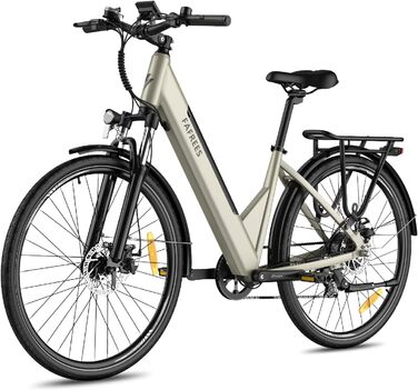 Електричний велосипед Fafrees E Bike 27.5-дюймовий з додатком, міський ebike чоловіки жінки 36V 14.5Ah акумулятор, електронний велосипед 250W 25 км / год, трекінговий велосипед 7S золото