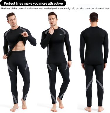 Чоловіча термобілизна, комплект зимової лижної білизни, функціональна білизна, тепла, м&39яка, дихаюча, термомайка, термотруси для чоловіків, розмір S, сірий