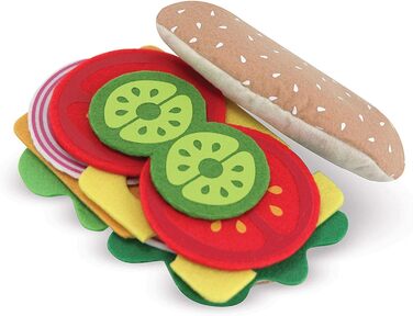 Набір бутербродів з фетру Melissa & Doug Фантазійна гра Гра з їжею Сенсорна іграшка 3 Подарунок для хлопчиків або дівчаток Сенсорна іграшка Доторкнись і відчуй