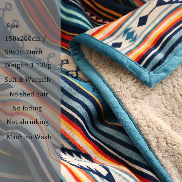 Плед Hggzeg з коралового флісу, пухнастий, м&39який плед для дивана, тепле покривало, різнокольоровий смугастий візерунок, дорожній плед для спальні, вітальні, офісу (кольорові смужки) кораловий 150 x 200 см