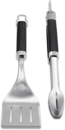 Набір аксесуарів для гриля Weber Premium (2 предмети) щипці та лопатка з нержавіючої сталі, 46 см, сріблясті (6763)