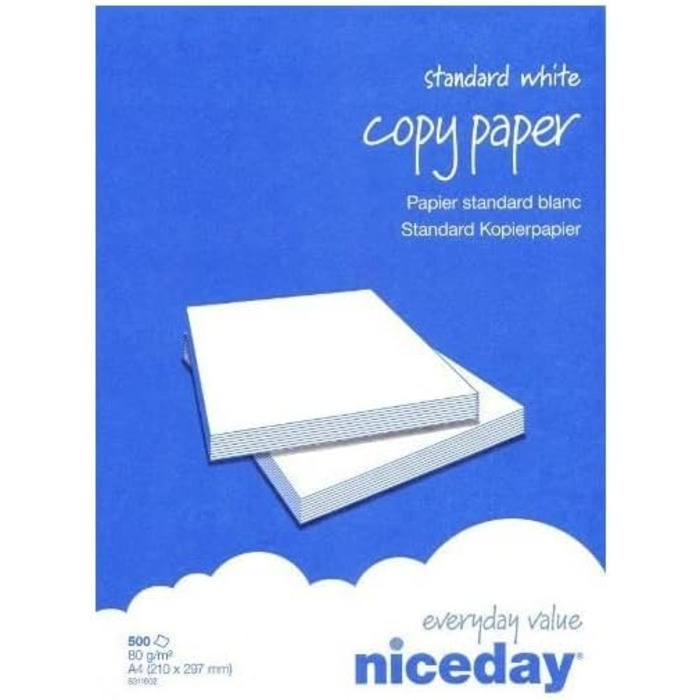 Копіювальний папір формату Niceday формату А4 80 г/м білий 500 аркушів