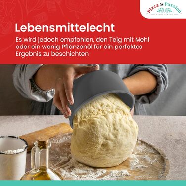 Коробка для тіста для піци Pizza&Passion з кришкою - Набір із 6 силіконових коробок для тіста для піци - Силіконові коробки для тіста для піци з антипригарним покриттям - Коробка для розстойки тіста для піци, Коробка для піци, Аксесуари для піци для розст