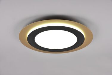 Стельовий LED-світильник Trio Leuchten Morgan 641519280, матовий чорний/золотий, метал та акрил, 46 Вт, з пультом керування, діаметр 45 см