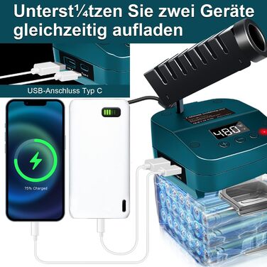 Акумуляторний паяльник для батареї Bosch 18V, швидке нагрівання, електрична цифрова LCD паяльна станція з USB і зарядними портами