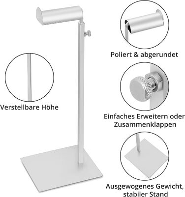 Регульована підставка для сумочки з нержавіючої сталі 2 шт. - Багатофункціональна підставка для сумочки для капелюха, прикрас, аксесуарів - Легке регулювання висоти, стійка плоска основа - Блискуче металеве срібло, 8