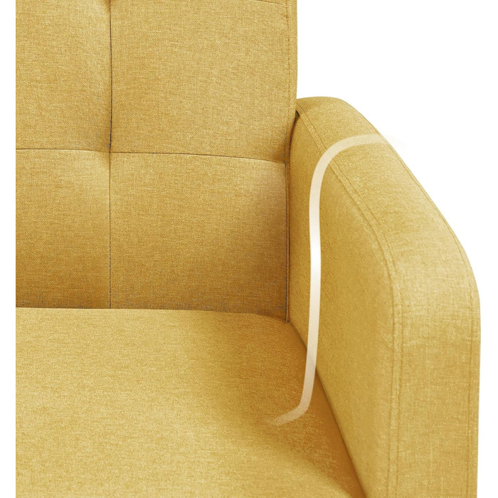 Крісло Yaheetech з підлокітниками, зручне та сучасне, крісло для телевізора, крісло-реклайнер, крісло для вітальні, клубне крісло, диван, вантажопідйомність 136 кг, жовтий колір, поліестерова тканина