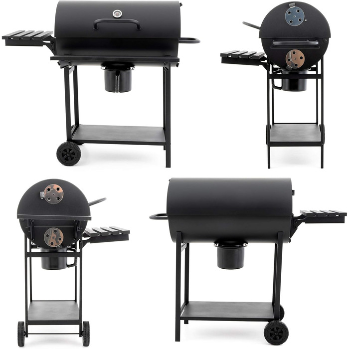 Візок для барбекю вугілля барбекю садовий барбекю коптильня барбекю 4-ножна 62см гриль поверхня відкидна кришка з термометром суці