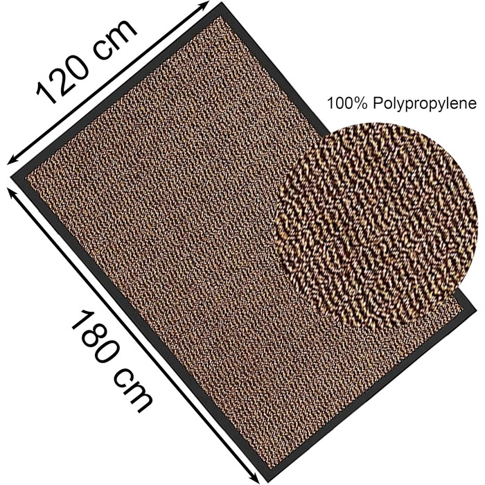 Килимок для дверей KAV, що миється, брудоуловлювач міцні нековзні килимки для використання всередині та зовні приміщень великі килимки для вхідних та задніх дверей, дому, офісу ідеально поглинають пил (коричневий/чорний)