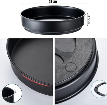 Обертова підставка для спецій для кухні, Кухонна підставка для спецій, Обертова підставка для спецій для зберігання спецій та банок у коморі, Органайзер для спецій з нержавіючої сталі (31 см) Чорний 31 см