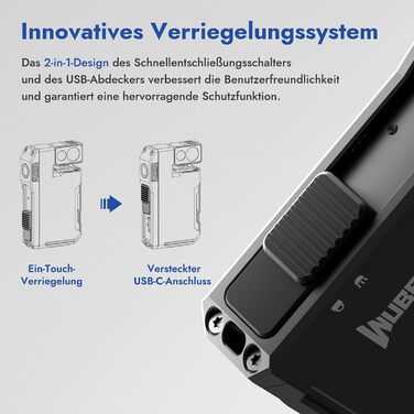 Світлодіодний акумуляторний ліхтарик WUBEN G5 - міні-брелок RGB 400 люмен, багатофункціональний магнітний USB EDC, водонепроникний ліхтарик з 6 режимами для кемпінгу, використання на свіжому повітрі, чорний