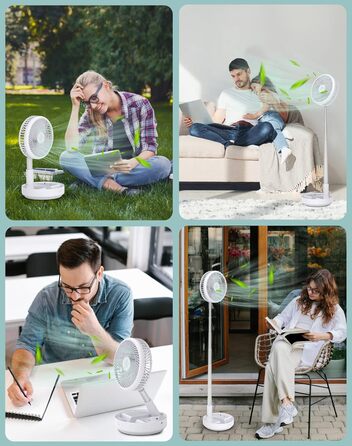 Вентилятор Primevolve 7.7 'коливальний стіл і підставка з пультом дистанційного керування, портативний складаний дорожній вентилят