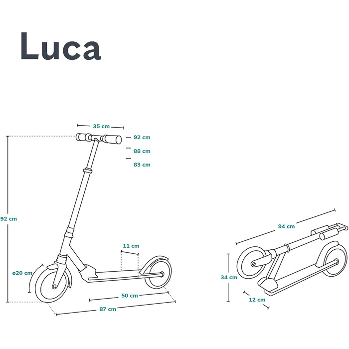 Самокат LIONELO Luca для дітей та дорослих, складаний, до 100 кг, Standard Rosa