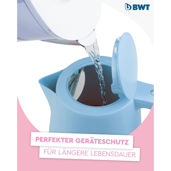 Фільтр для води BWT Vida Rosa 2.6L Фільтр з 1 картриджем магнієвого фільтра Фільтр для води питної води Для їжі та напоїв Фільтрує вапно, хлор, свинець і мідь