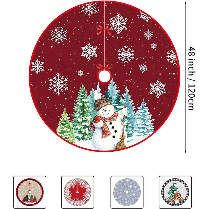 Коврик для ялинки 120 см темно-червона AOLOA