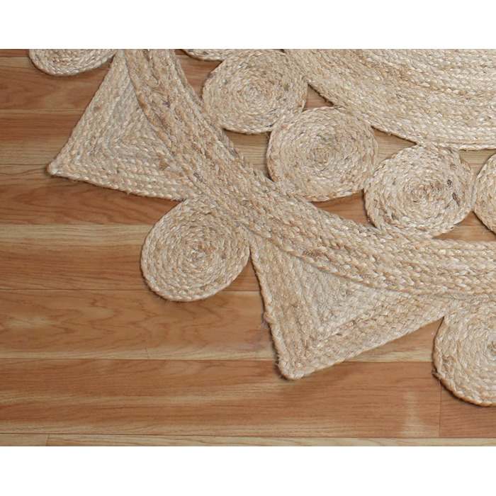 М круглий килим килим кілім, бежевий, плетений джутовий килим, для приміщень і вулиці, плоске плетіння, для спальні, тумбочки, кру