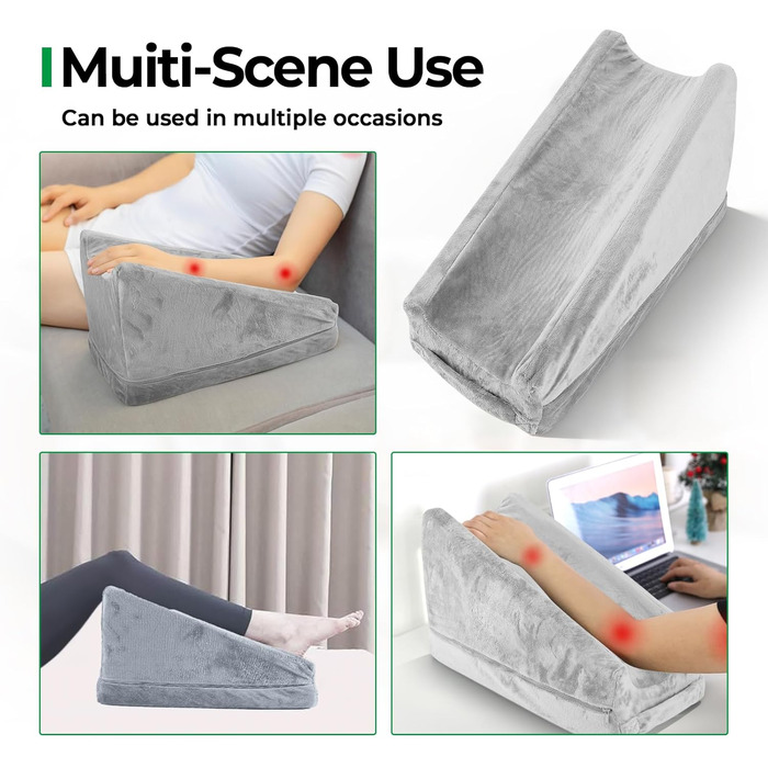 Подушка для підняття ніг, клиноподібна подушка, губчаста подушка для підняття рук, опора для ніг зі знімним чохлом для прямого коліна та руки, знімає набряк та біль