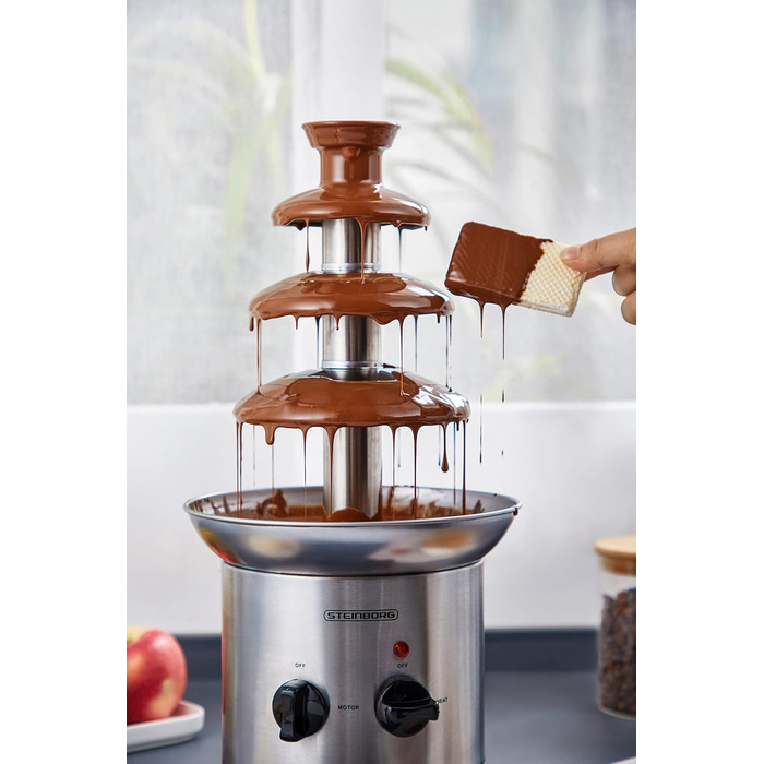 Шоколадний фонтан 170 Вт 1250 г Якісна та міцна нержавіюча сталь 4 етапи Термостійкий Шоколадний фонтан Фондю Шоколадне фондю Шоколадний фонтан