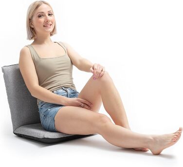 Підлоговий шезлонг InnovaGoods Sitinel, зручний та функціональний, з регульованою спинкою та м&39якою подушкою, чорно-сірого кольору, пластик та 60 бавовна, ідеально підходить для відпочинку та релаксу.