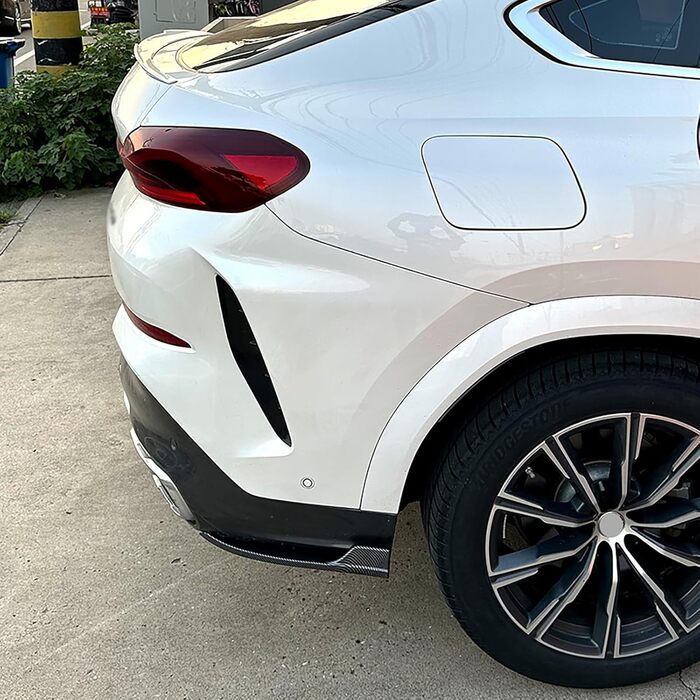 Сумісний для BMW X6 G06 M Sport 2019-2022, 1 пара автомобільних задніх бамперів губа, бічні спідниці, спліттер, смуга проти зіткнення, протектор кута, спойлер, B Зовнішній вигляд з вуглецевого волокна B Вигляд з вуглецевого волокна