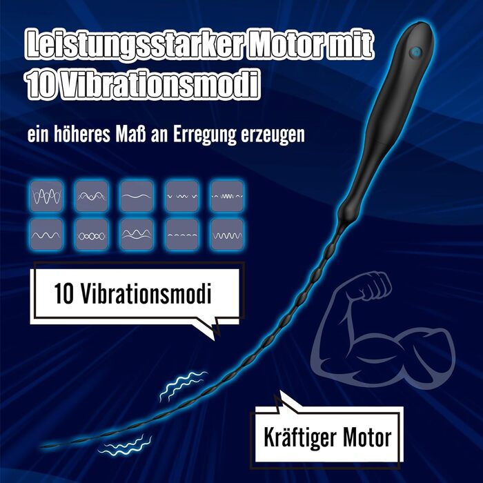 Вібруючий уретральний дилатор DRAGOSTI, силіконовий, 10 режимів вібрації, 47 см