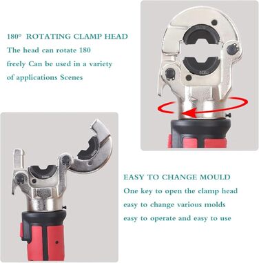 Акумуляторні гідравлічні обтискні кліщі Професійний електричний гідравлічний набір інструментів для обтиску кабельних наконечників Міцні обтискні кліщі з литої сталі Діапазон 16-300 мм Сірий