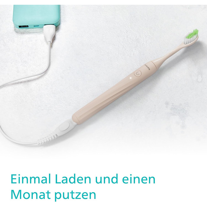 Електрична зубна щітка Philips One з USB-зарядкою, срібляста (модель HY1200/25). Philips One, Сяйво