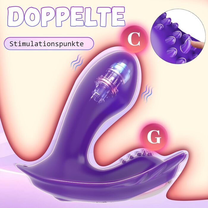 Вібратор Fallinsexy, кліторальний, подвійна стимуляція, 9 режимів, компактний та портативний