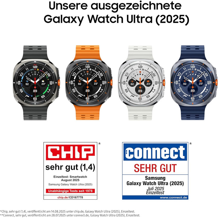 Розумний годинник Samsung Galaxy Watch Ultra (2025) з Galaxy AI, фітнес-годинник, морський ремінець, титановий корпус, кнопки швидкого доступу, подвійний GPS, 64 ГБ пам&39яті, 47 мм, LTE, титаново-синій, 3-річна гарантія виробника, титаново-синій S/M/L - 