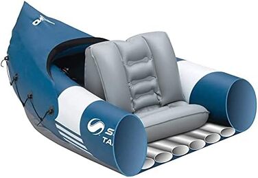 Каяк Sevylor Tahaa, включаючи весло, надувне каное для 2 осіб, надувний човен, водний велосипед з міцною ПВХ-оболонкою, ремені для кріплення багажу, конструкція з ручкою для високої стійкості на воді, одномісний