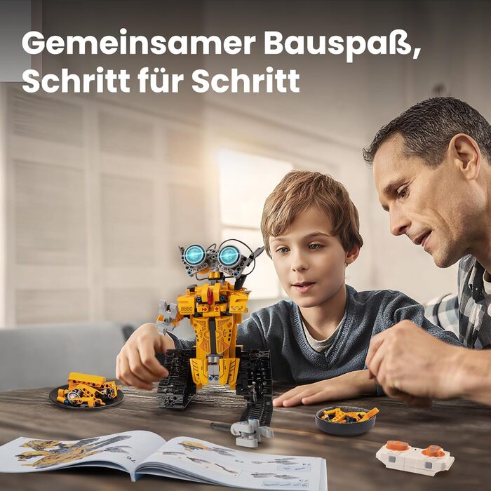 Конструктор-робот Sillbird, 3-в-1 з дистанційним керуванням та програмуванням, 468 деталей