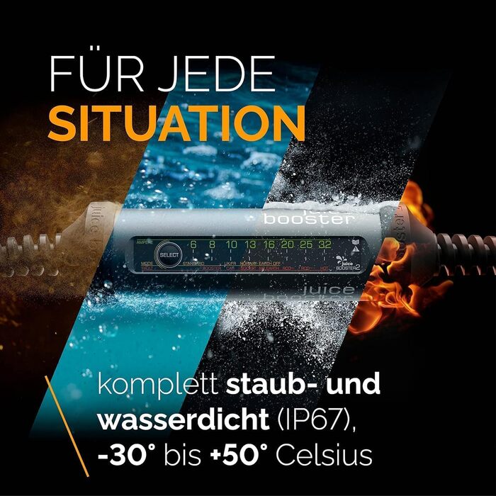 Комплект Juice Booster 2 Wallbox EU, мобільний настінний бокс 22 кВт без установки, зарядний пристрій для BEV із зарядним кабелем