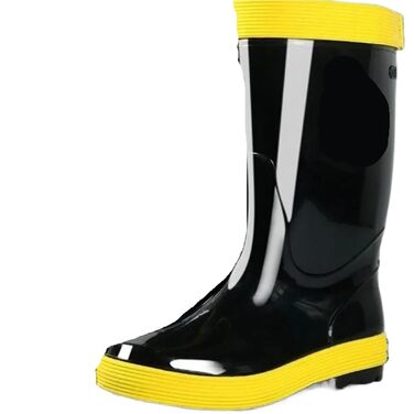 Чоловіче взуття з ПВХ, зносостійке, водонепроникне та нековзне, гумові чоботи для чоловіків, підлітків, садові, гумові, на низькому каблуці, для дорослих, розмір 41, чорні