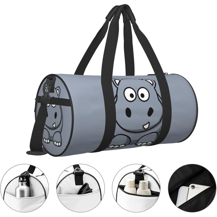 Дорожня сумка-мішок Веселий Бегемот, спортивна сумка для чоловіків та жінок, сумка для подорожей